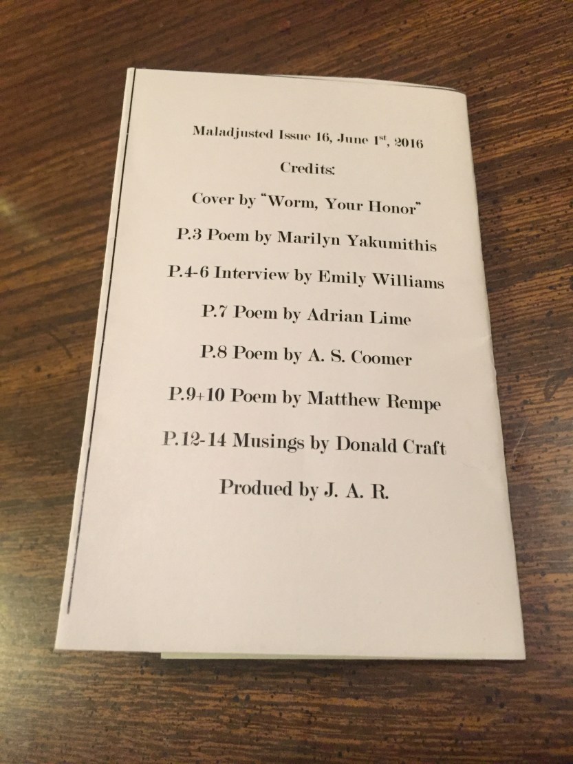 Maladjusted Issue 16 back cover